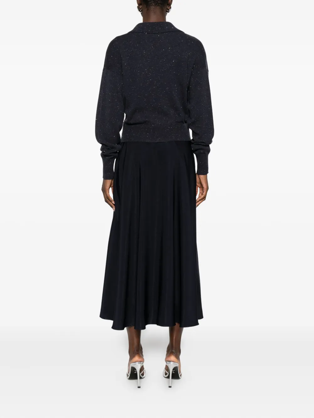 Peserico Panelled Midi Dress In Black