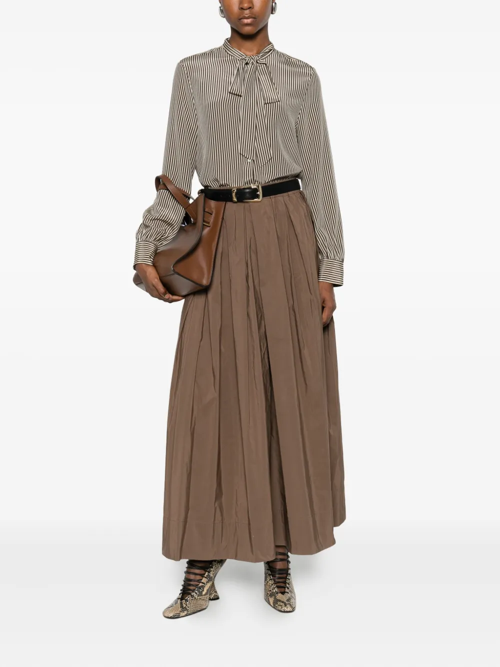 'S Max Mara pleated midi skirt - Bruin