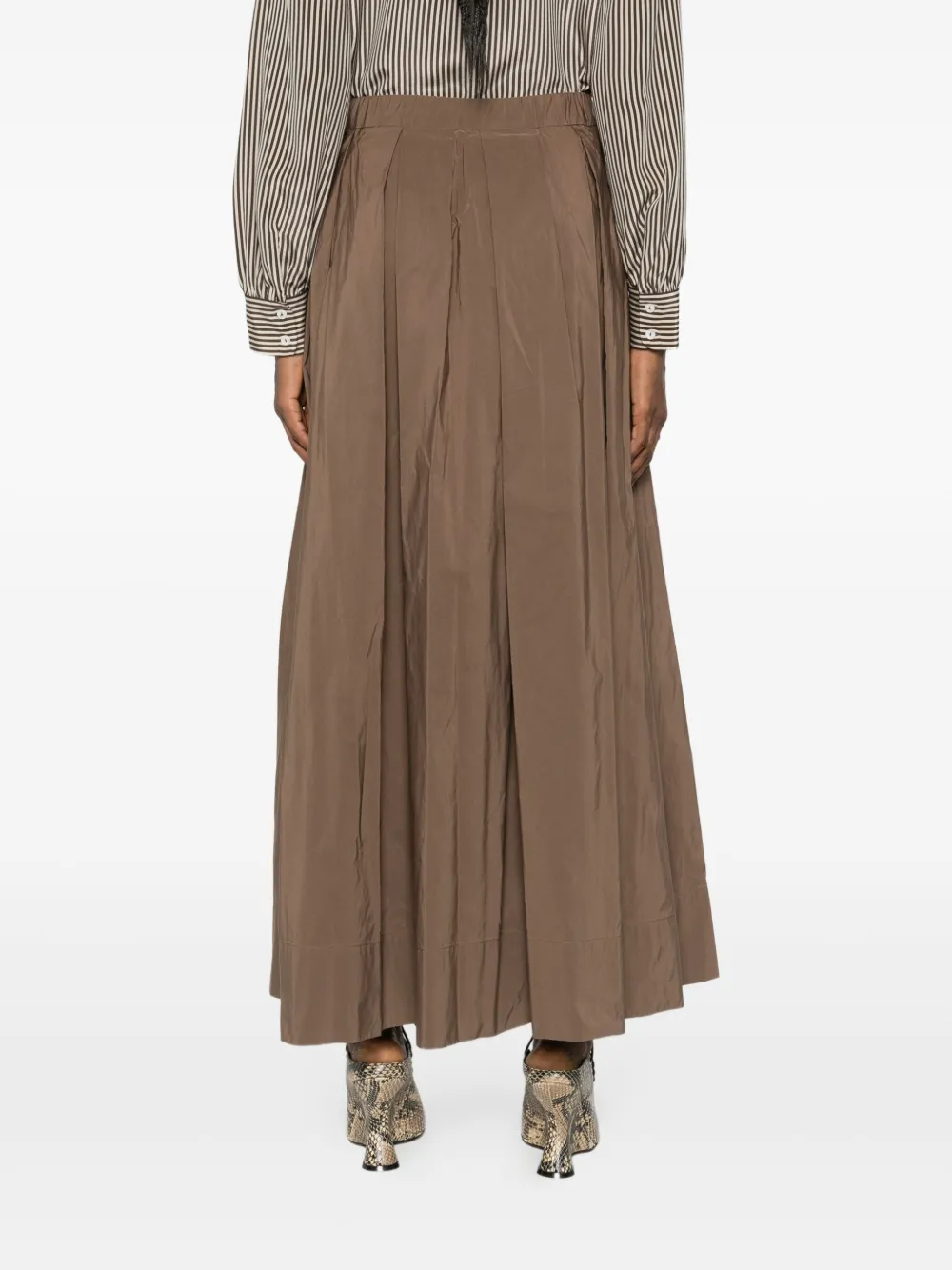 'S Max Mara Midi-plooirok Bruin