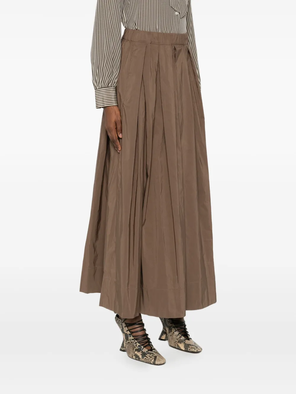 'S Max Mara Midi-plooirok Bruin