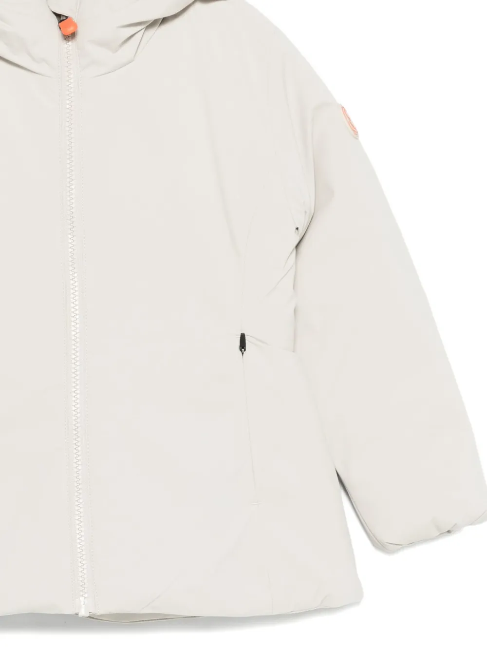 Save The Duck Hooded Zip Coat In Neutral