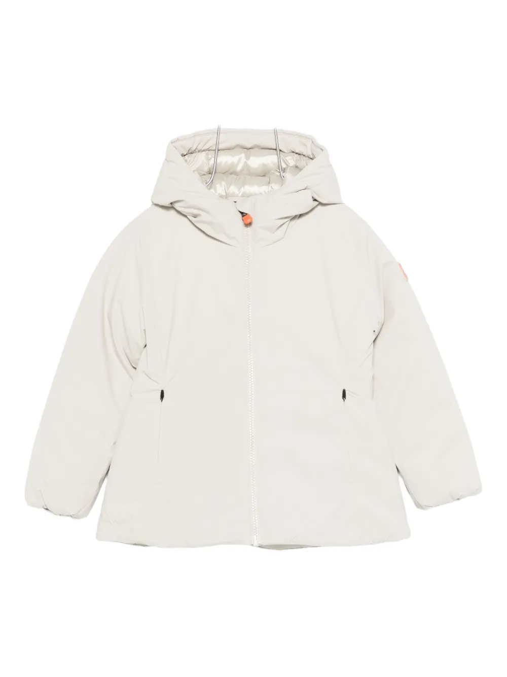 Save The Duck Hooded Zip Coat In Neutral