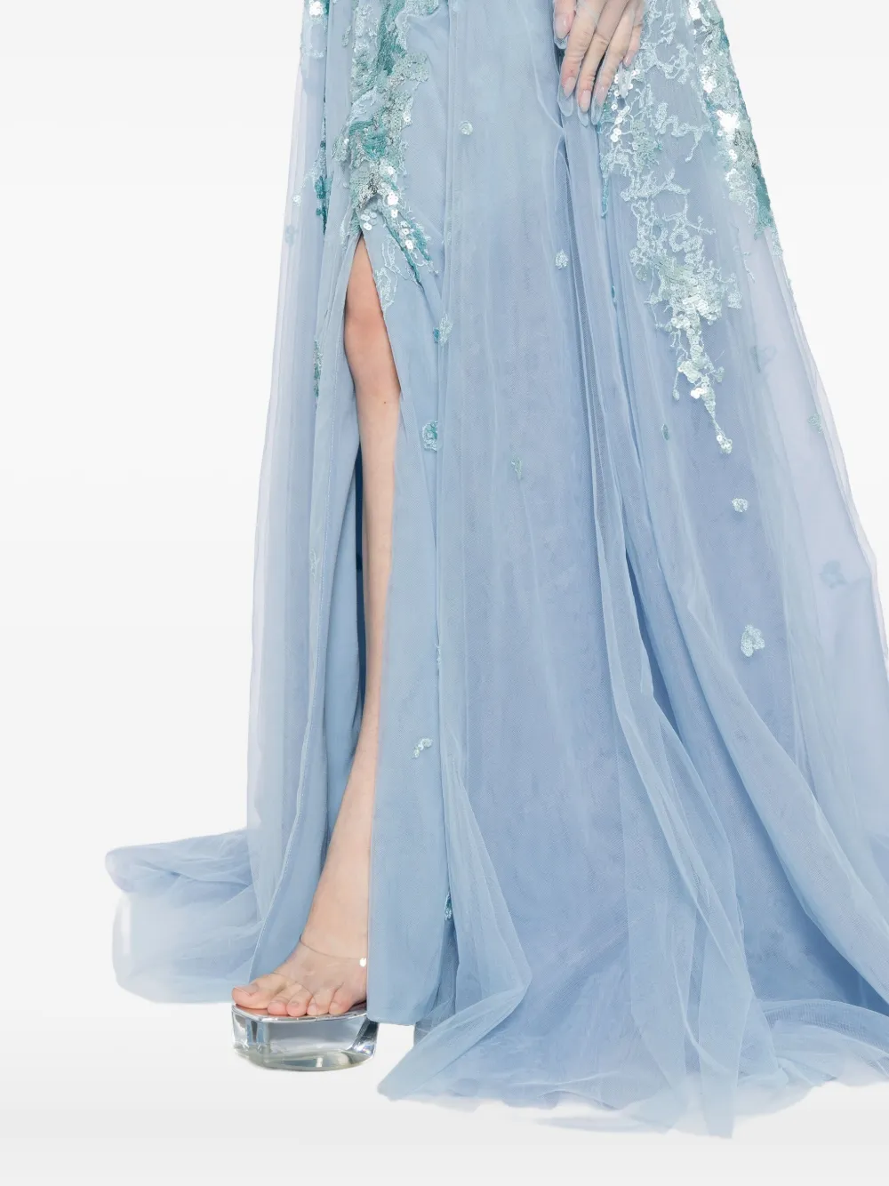 Saiid Kobeisy Jurk met borduurwerk Blauw