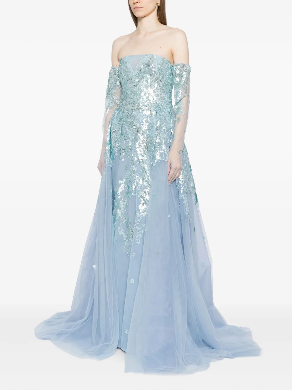 Saiid Kobeisy Jurk met borduurwerk Blauw