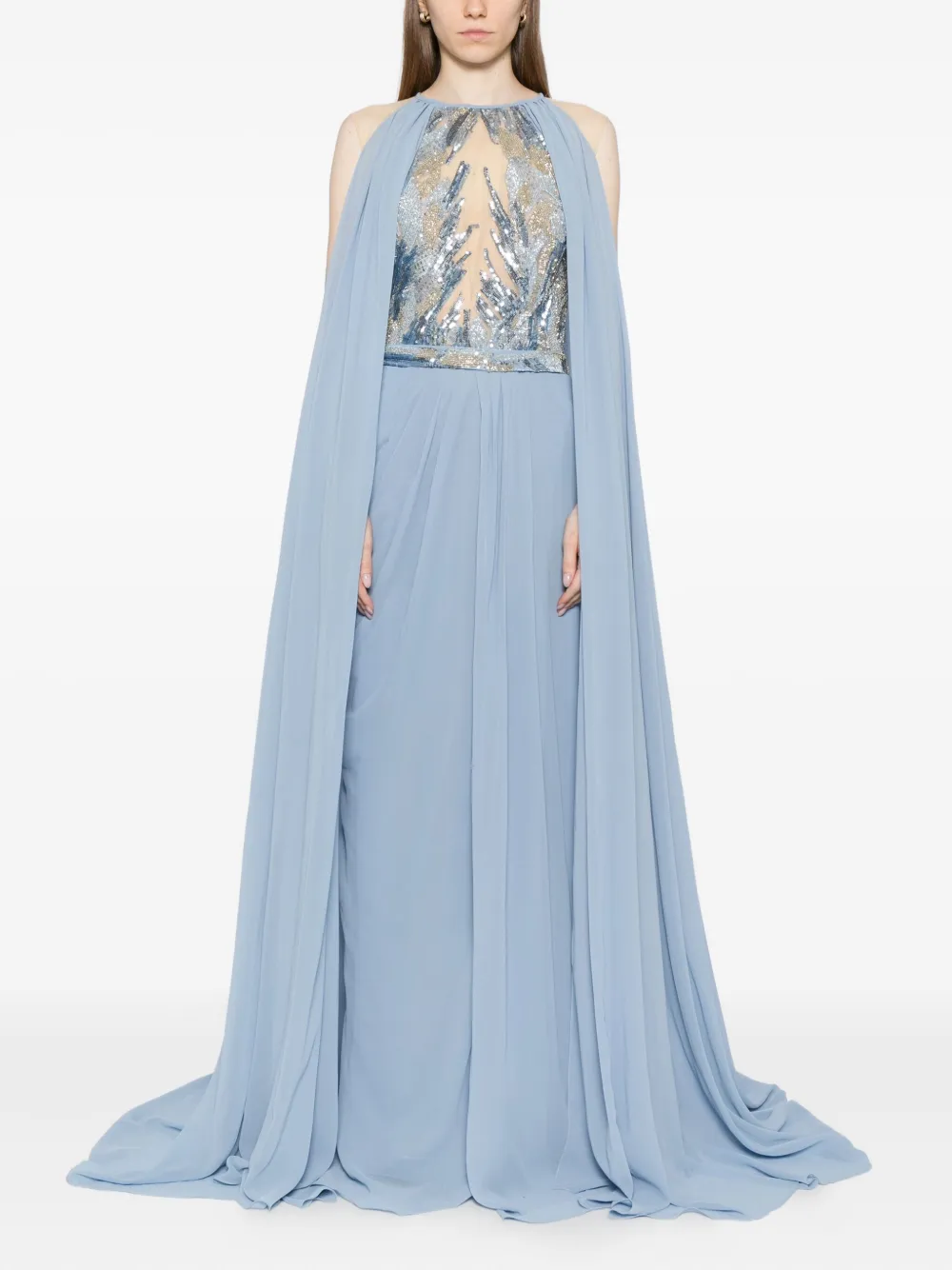 Saiid Kobeisy Geplooide jurk - Blauw