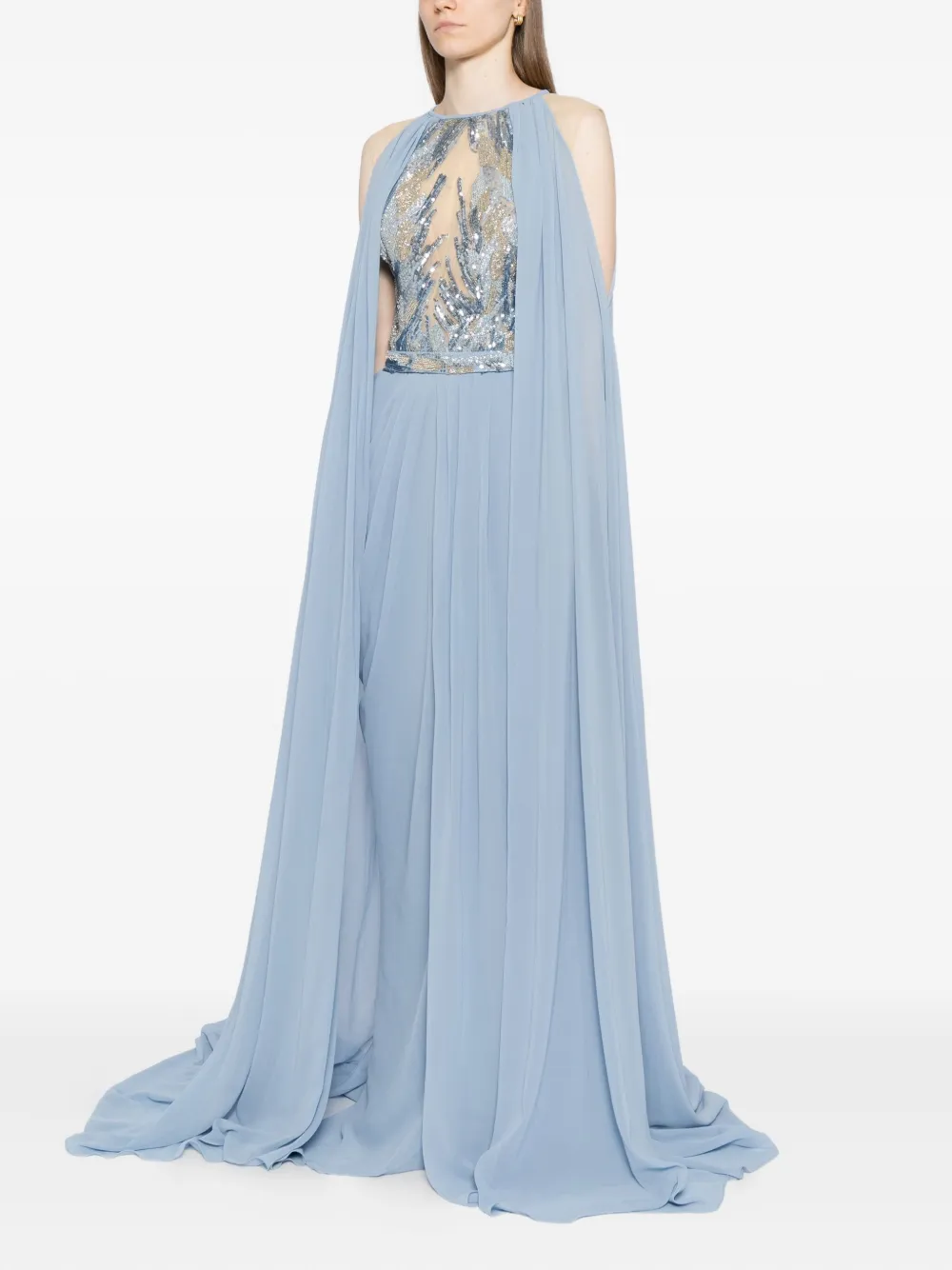 Saiid Kobeisy Geplooide jurk Blauw