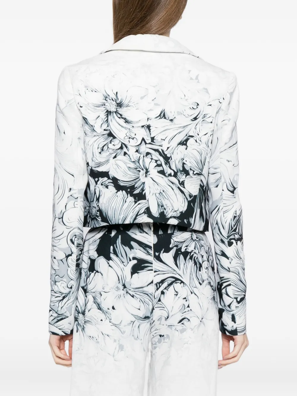 Saiid Kobeisy Printed Crepe Jacket In White
