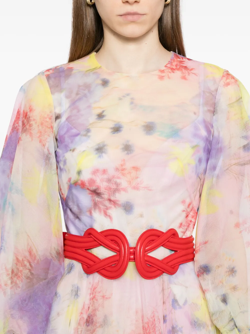 Saiid Kobeisy Floral-printed Tulle Gown In Purple
