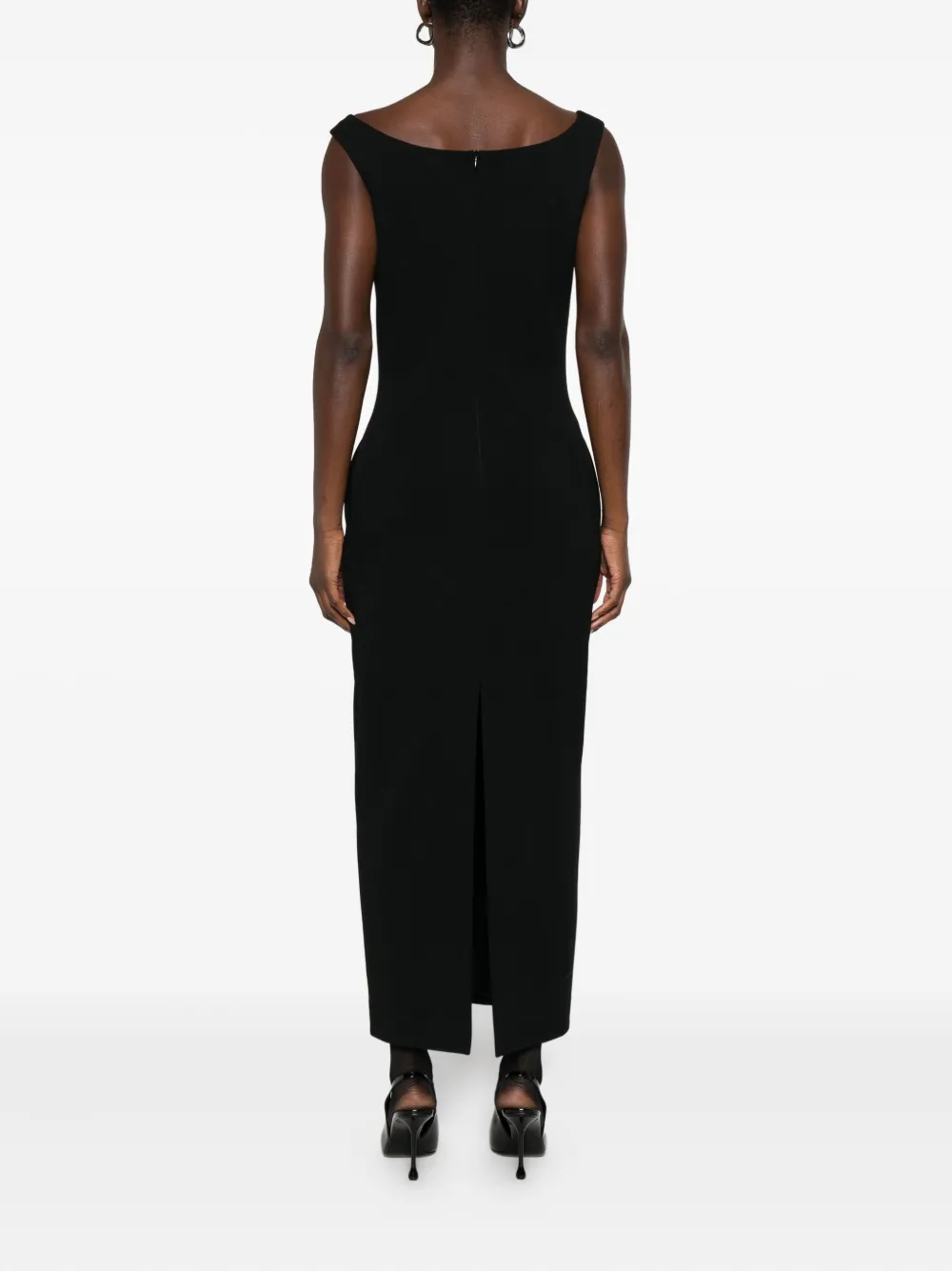 Magda Butrym Rosette-detail Cut-out Maxi Dress In Black