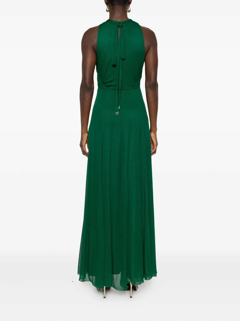 Max Mara Carnet Gathered-detail Maxi Dress In Green