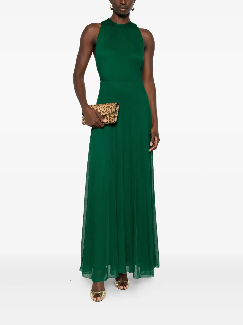 Max Mara Carnet maxi-jurk met gesmockt detail - Groen