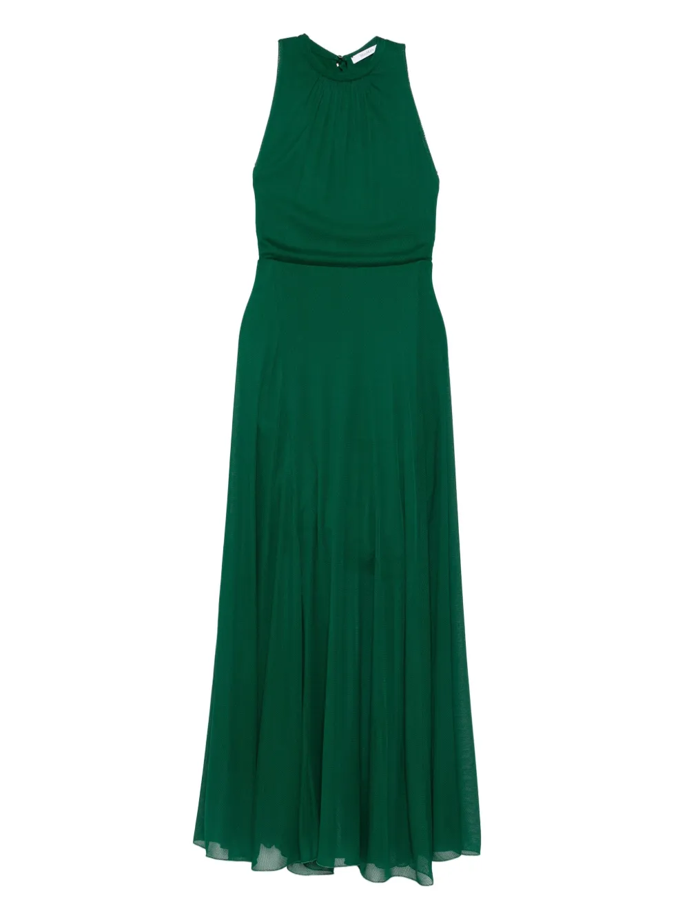 Max Mara Carnet Gathered-detail Maxi Dress In Green
