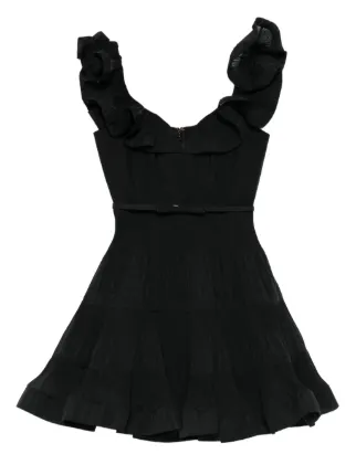 pleated frill mini dress zimmermann ZIMMERMANN Pleated Frill Mini Dress | Black