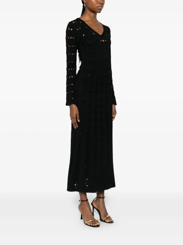 Zimmermann Rhiannon Pointelle Maxi Dress | Black | Size 0