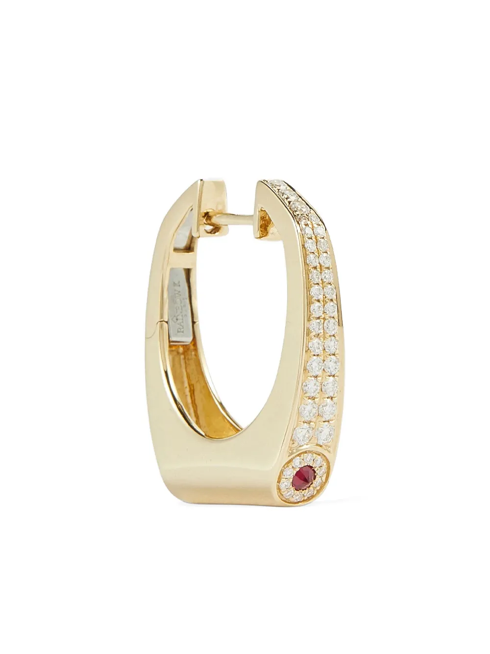 Rainbow K 14K yellow gold Grace ruby diamond earring - ゴールドトーン