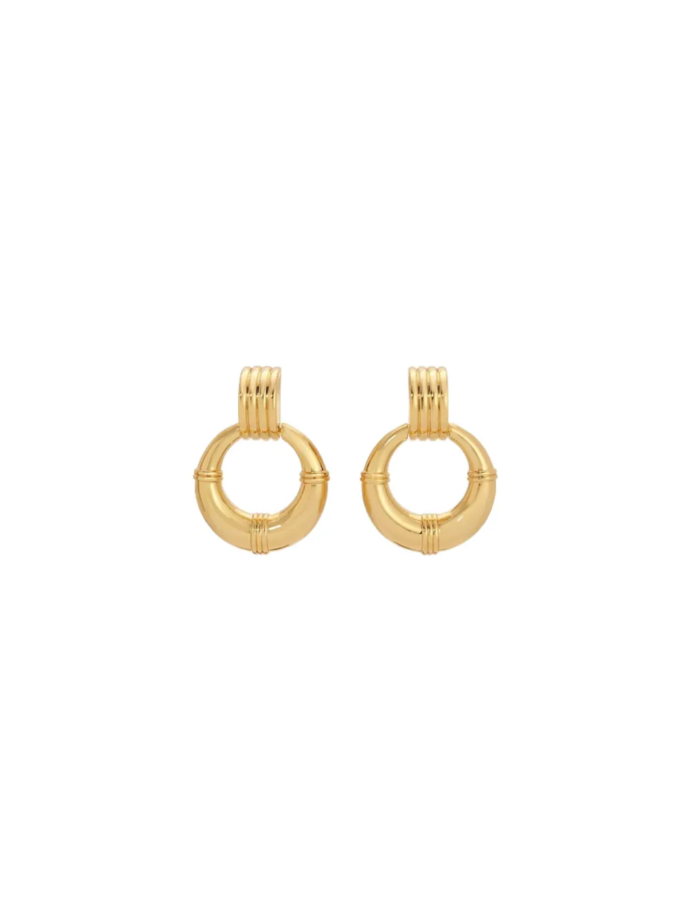Heaven Mayhem ribbed hoop earrings - Goud