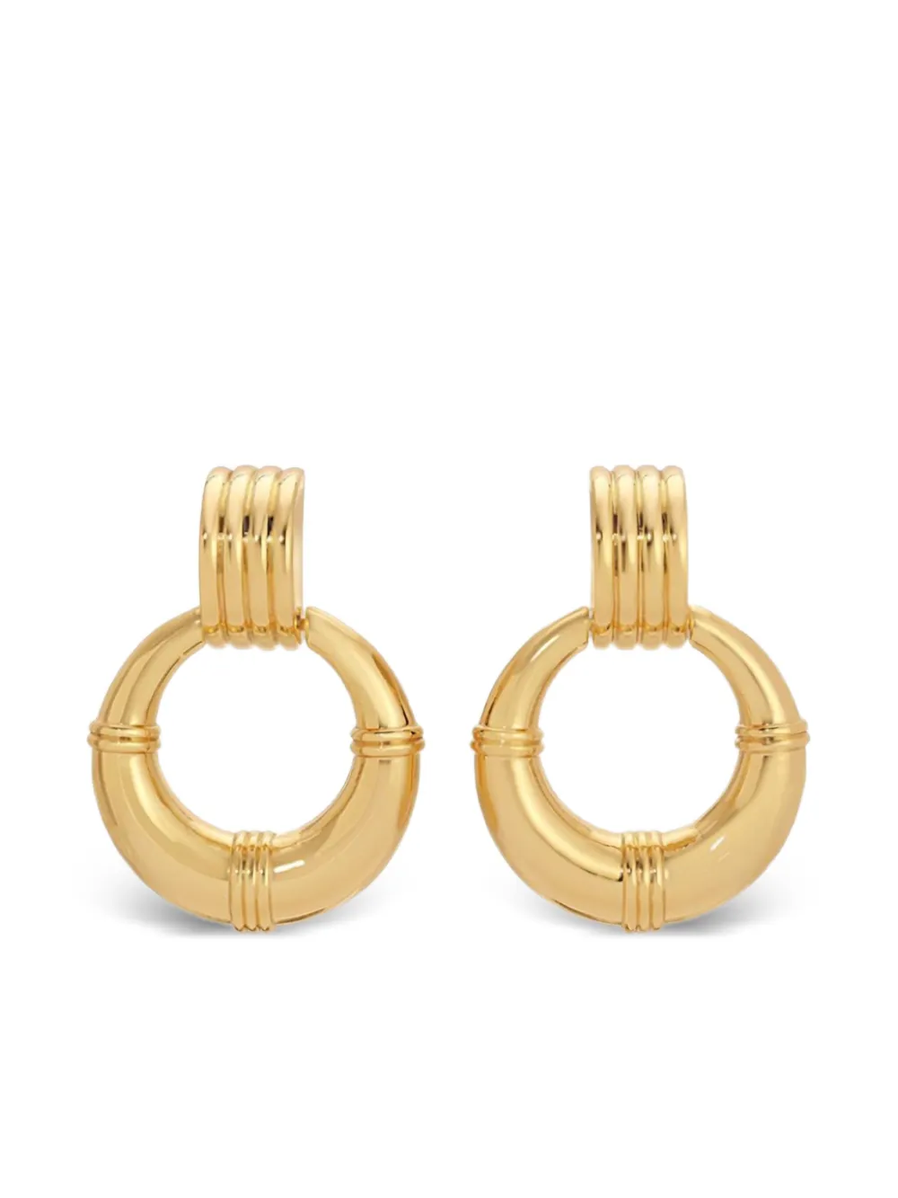 Heaven Mayhem ribbed hoop earrings - Oro