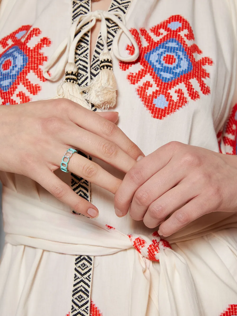 IVI 18K gold plated sterling silver Toy ring - Blauw