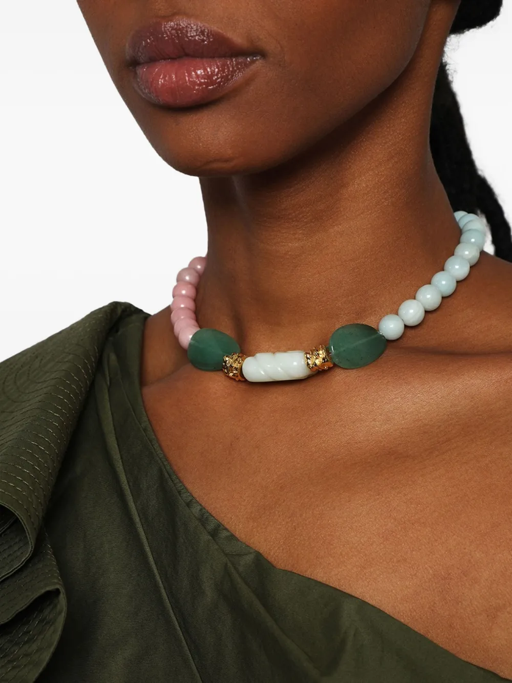 D'ESTRËE Elizabeth beaded candies necklace - Groen