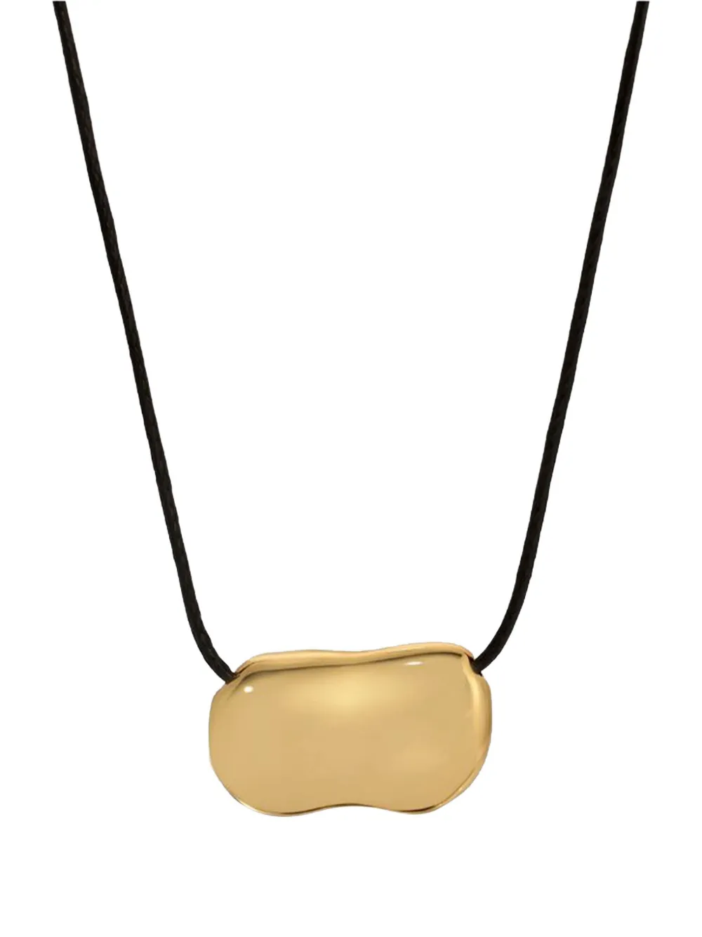Heaven Mayhem Pebble Leather Necklace In Gold