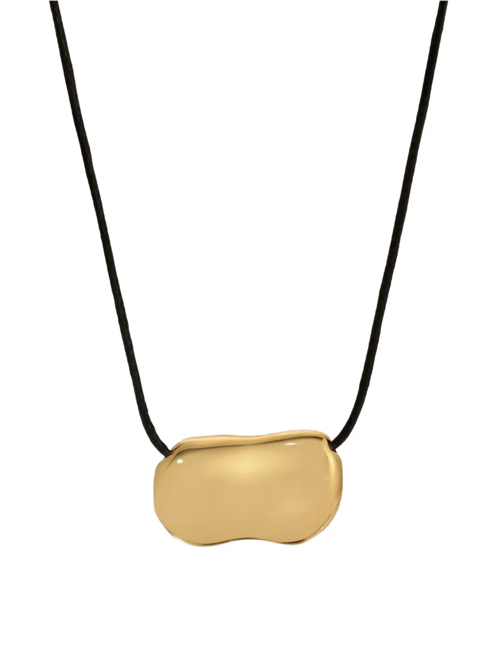 Heaven Mayhem Pebble Leather Necklace In Gold