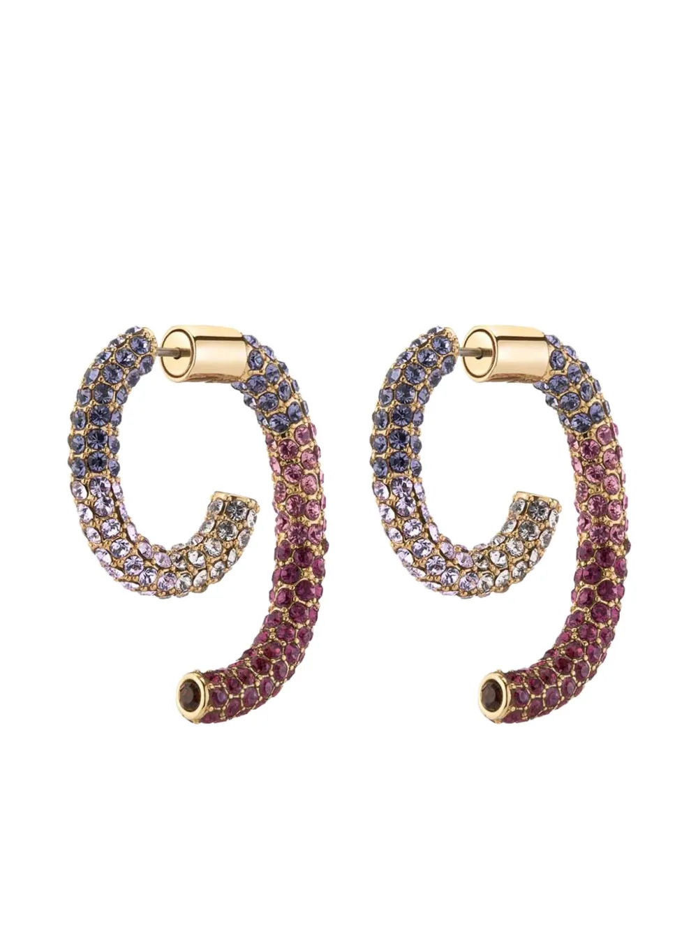 DEMARSON New York Luna pave hoop earrings - ゴールドトーン