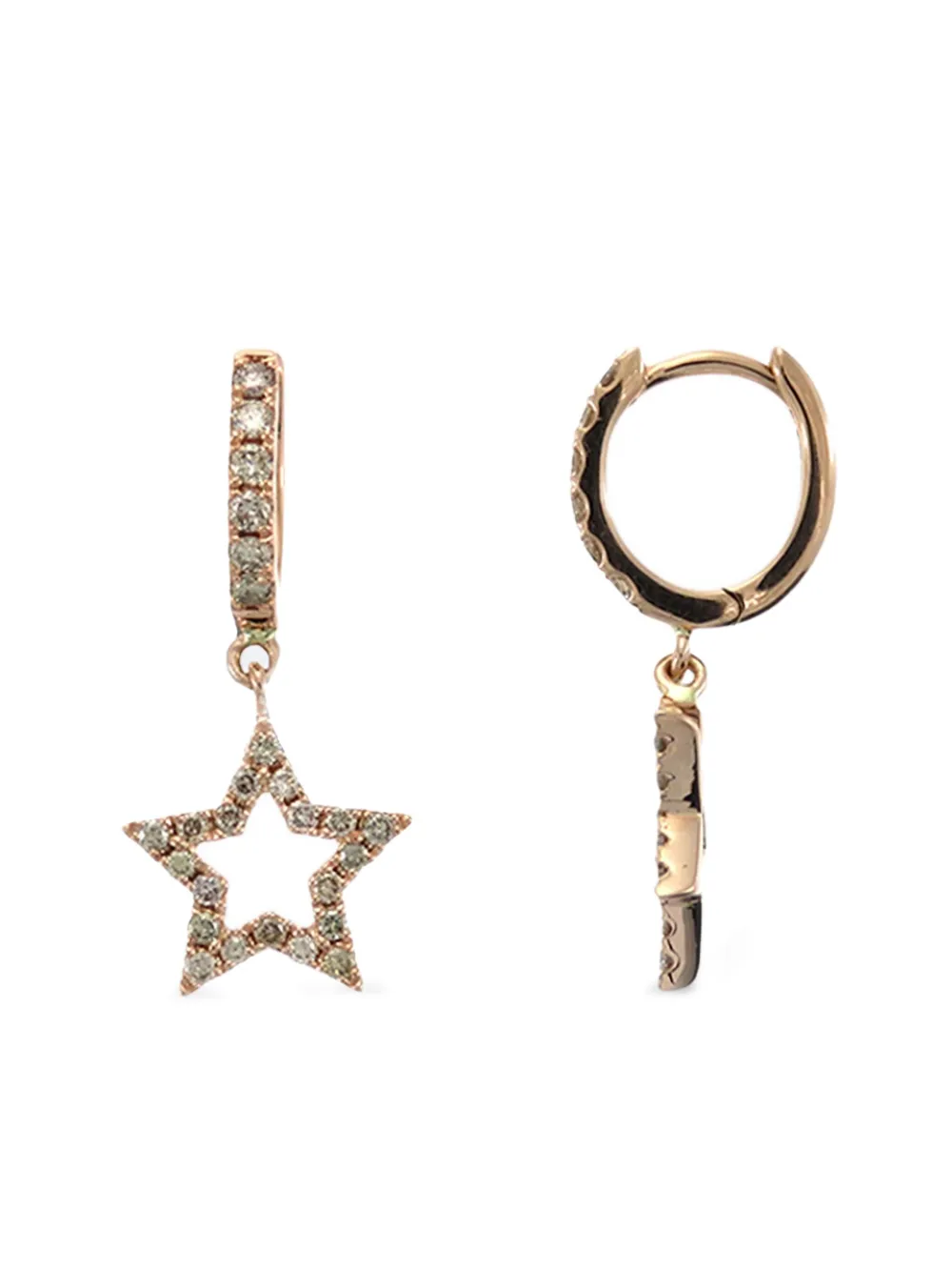 18k Yellow Gold Star-Charm Diamond Earrings