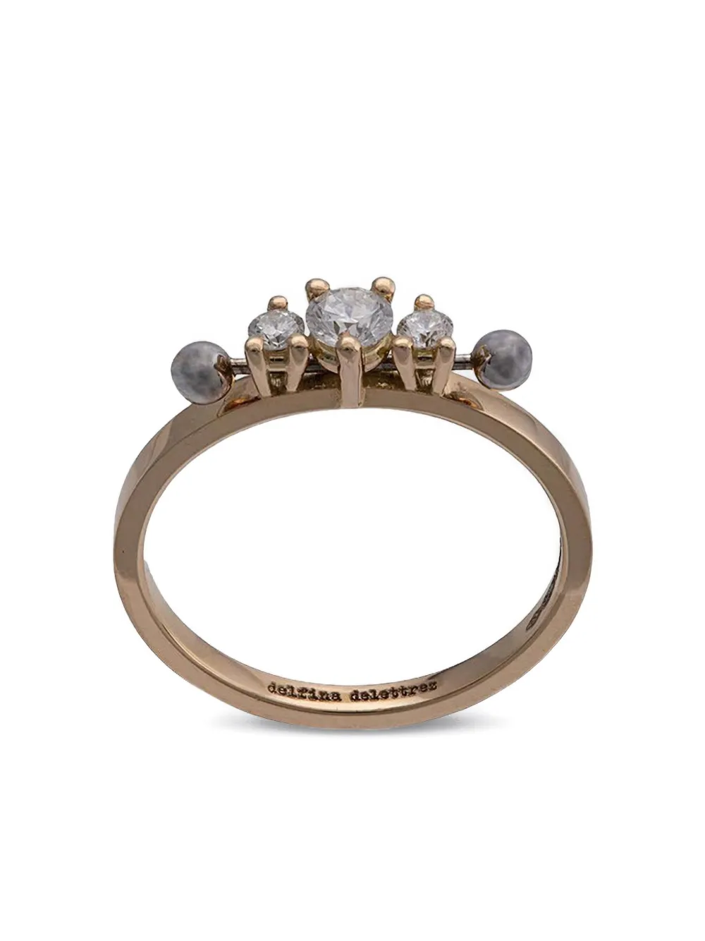 Delfina Delettrez 18K yellow gold diamond two in one ring · OS
