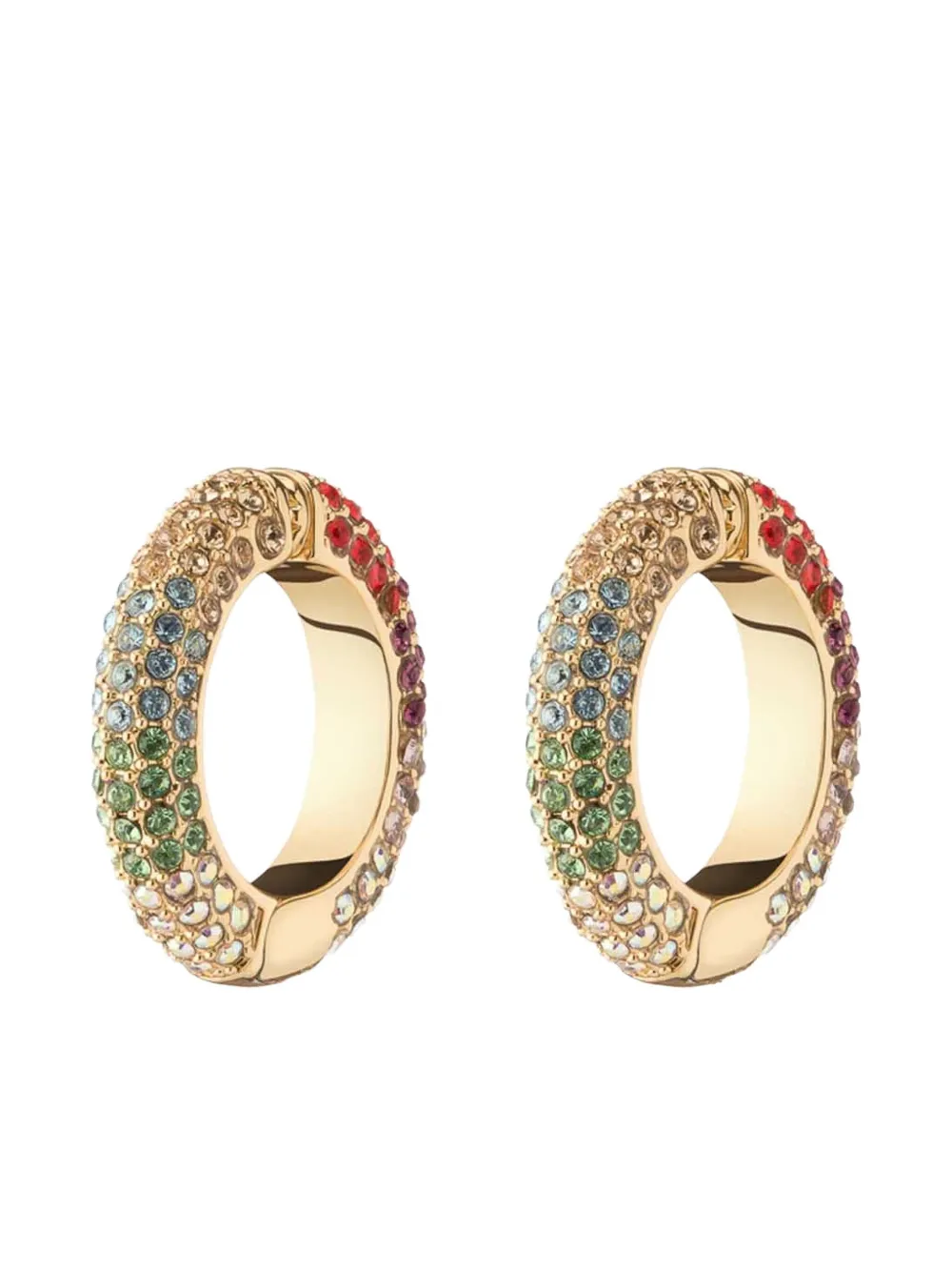 Demarson New York Lili Rainbow Crystal Earring Cuff In Gold