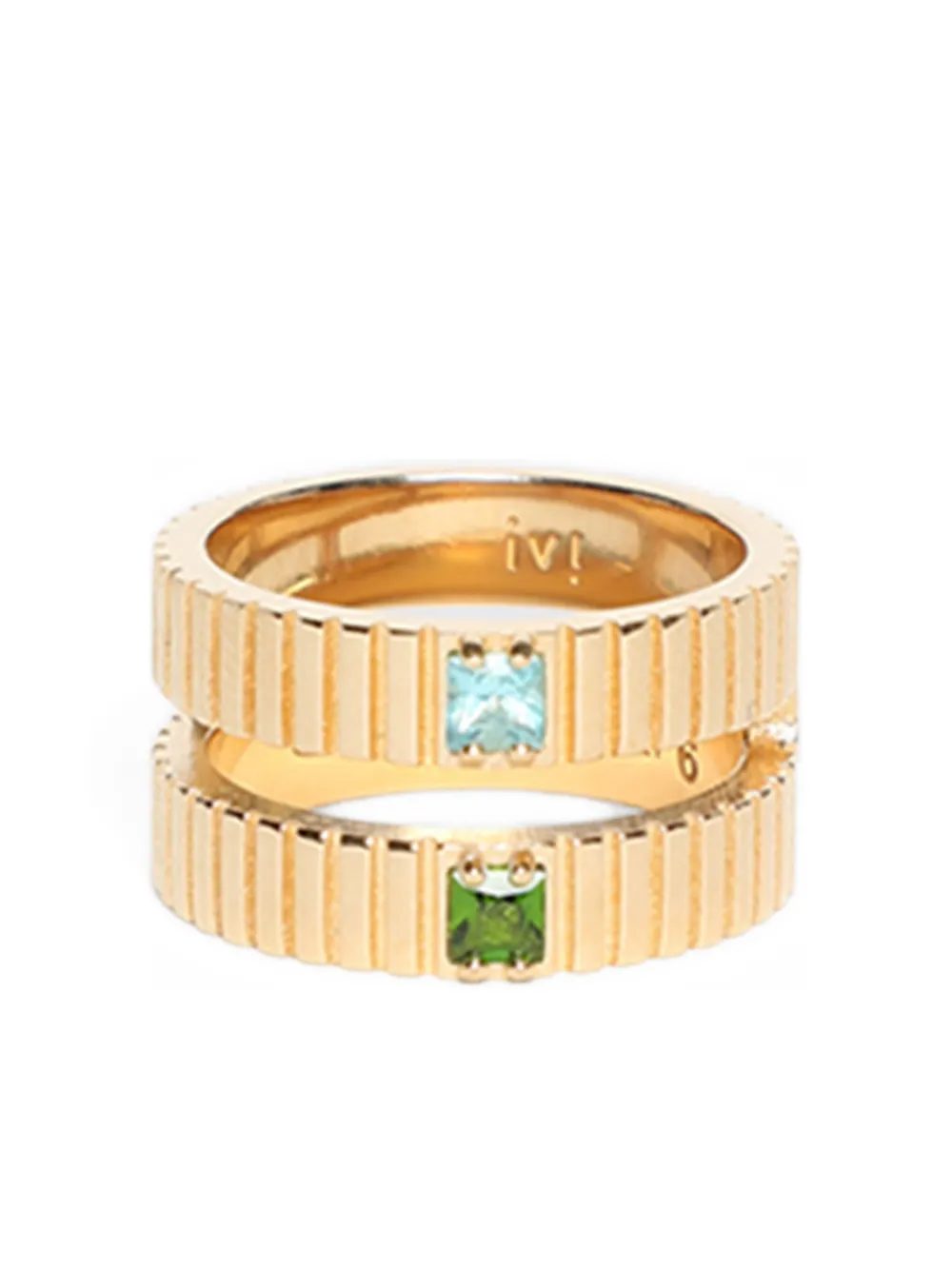 IVI Slot two-bands ring - ゴールドトーン IVI Slot two-bands ring - ゴールドトーン