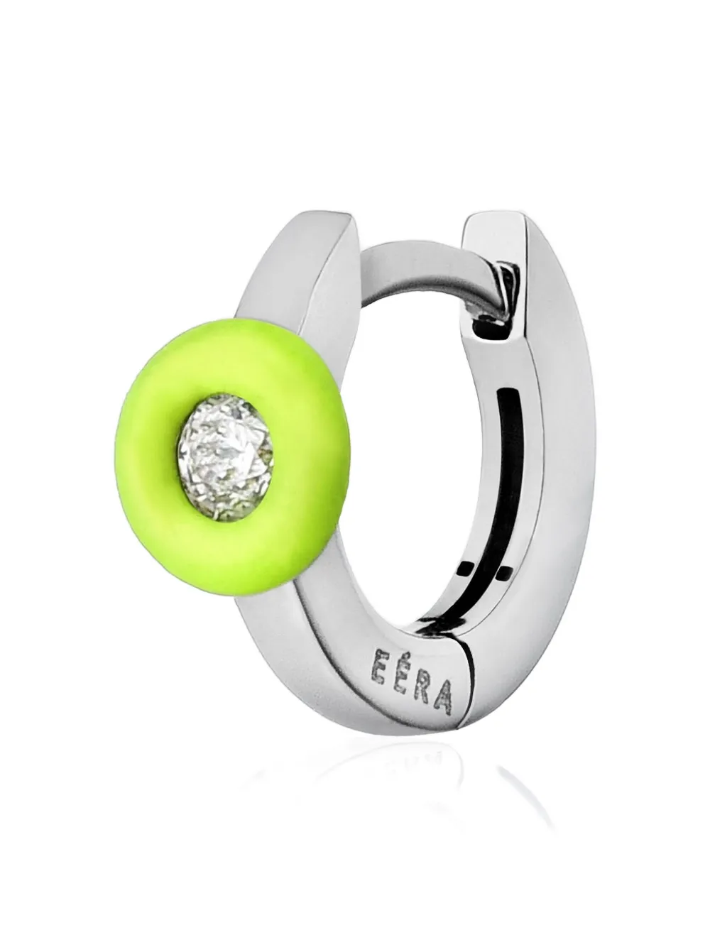 Eéra 18k White Gold Mini Roma Diamond Earring In Metallic