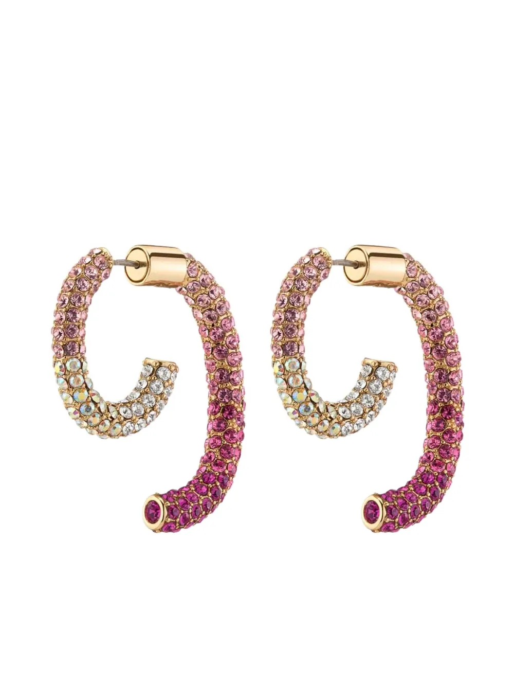 DEMARSON New York Luna pave hoop earrings - ゴールドトーン