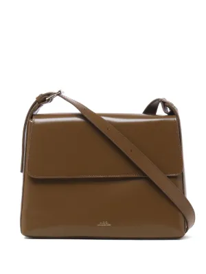 A.P.C. ブラウンレザーショルダーバッグ A.P.C. ブラウン レザー ショルダーバッグ - メルカリ