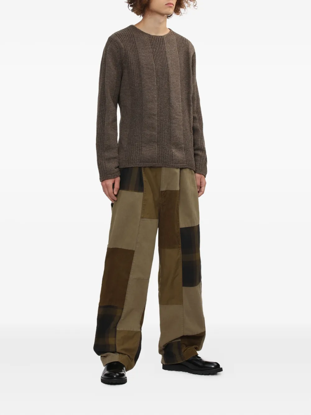 Comme des Garçons Homme patchwork trousers - Groen