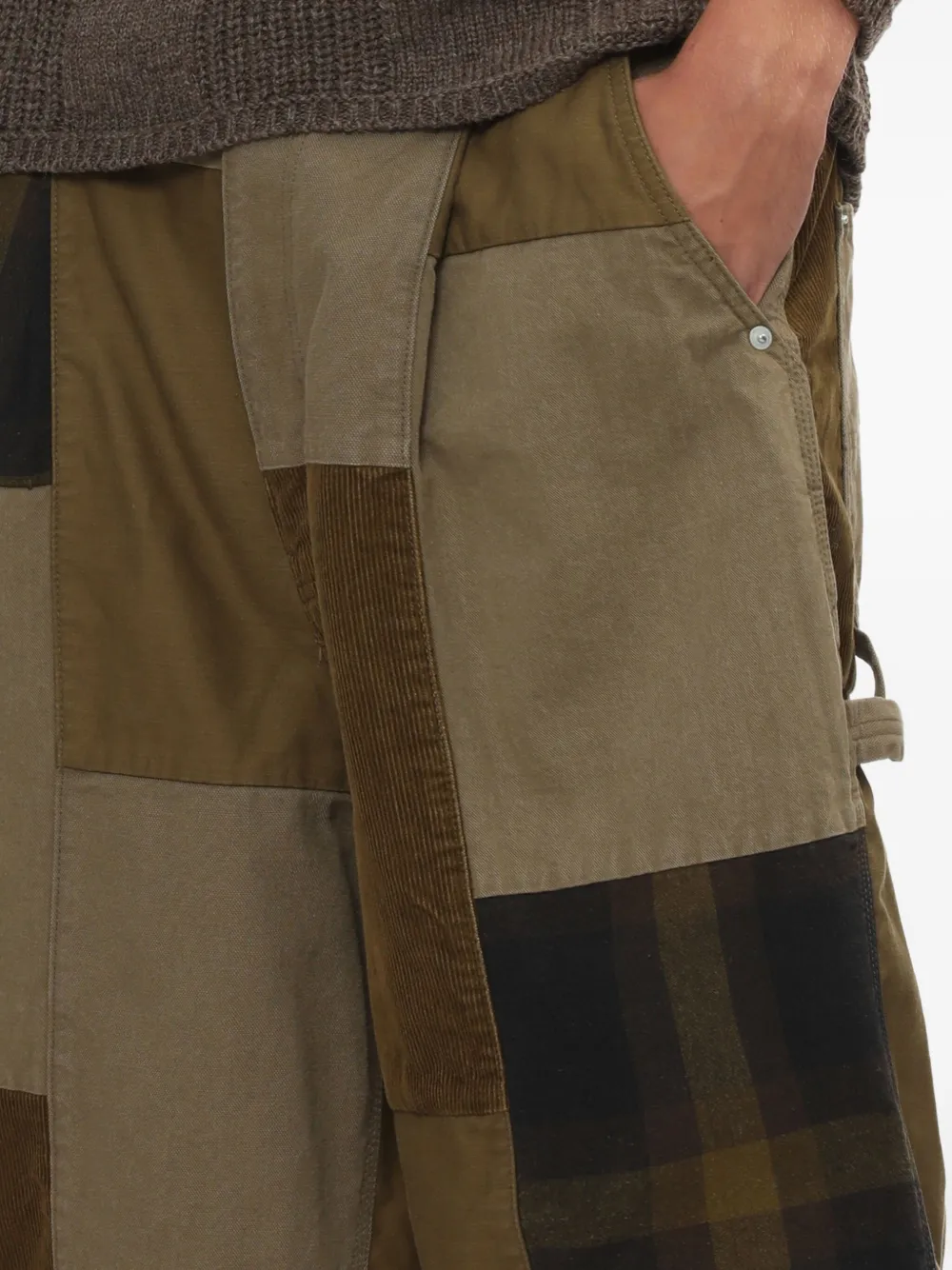 Comme Des Garçons Homme Deux Patchwork Trousers In Brown