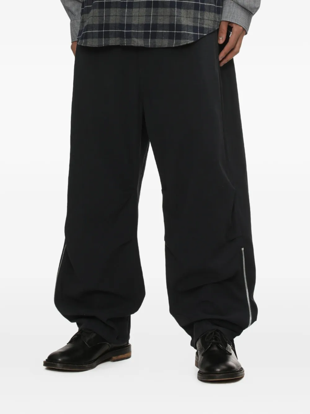 Comme Des Garçons Homme Deux Zip-embellished Trousers In Blue