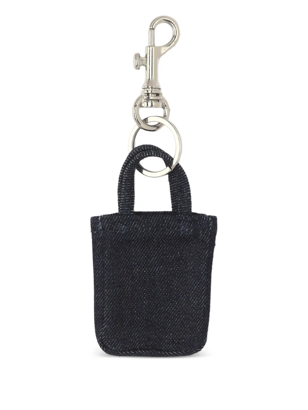Apc Tote Lou Denim Keychain In Blue