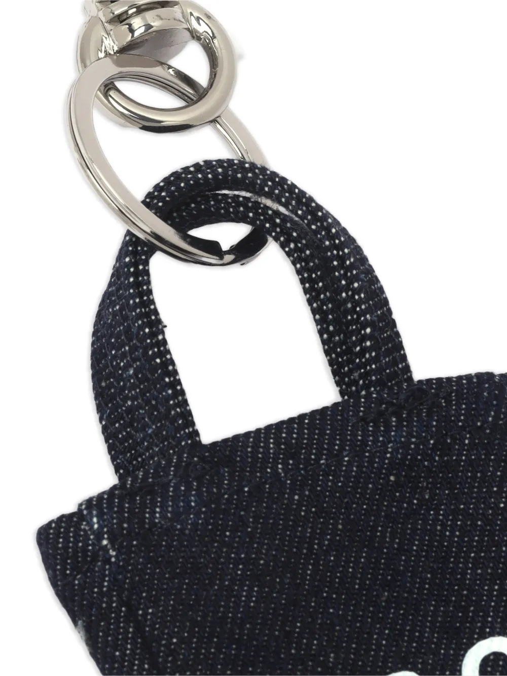 Apc Tote Lou Denim Keychain In Blue