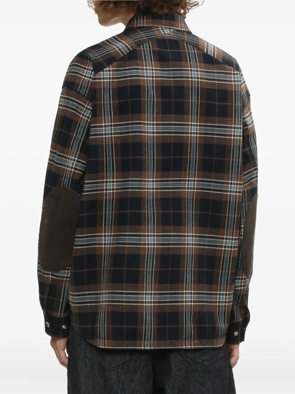 Comme Des Garçons Homme Deux Plaid Elbow-patch Shirt In Black