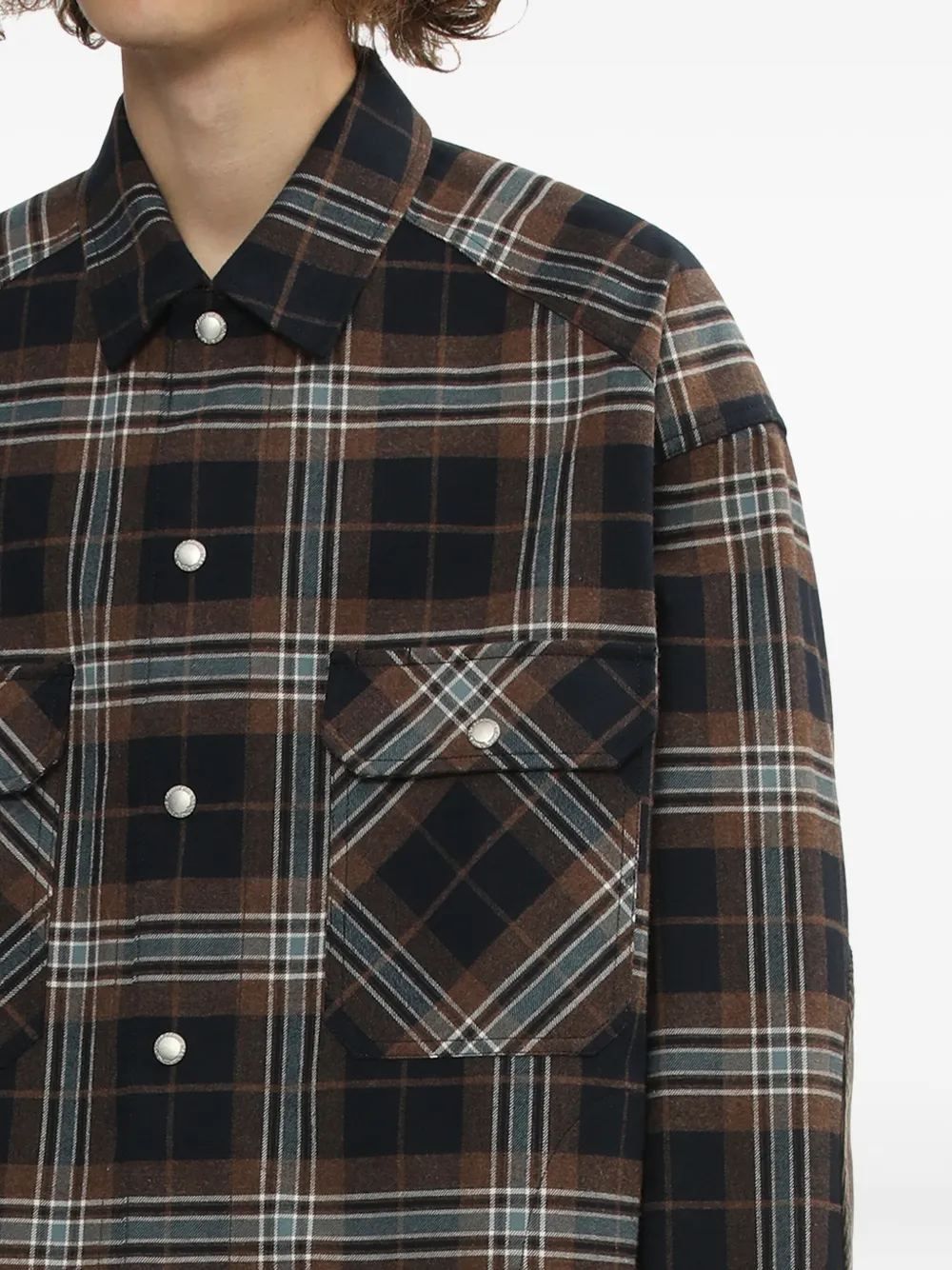 Comme Des Garçons Homme Deux Plaid Elbow-patch Shirt In Black