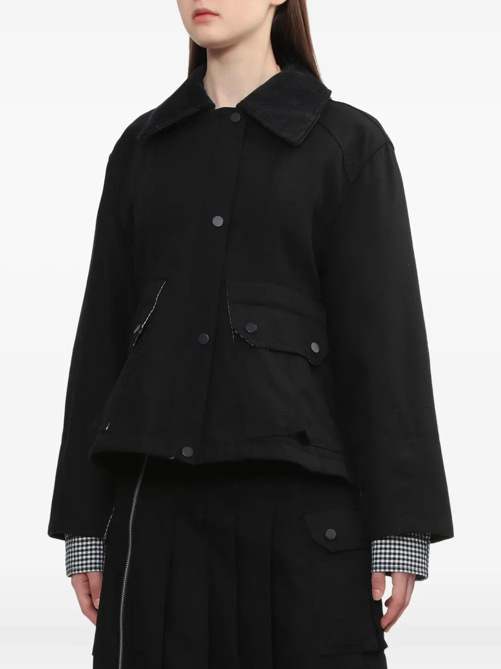 3.1 Phillip Lim Pocket Check Trim Jacket In Black