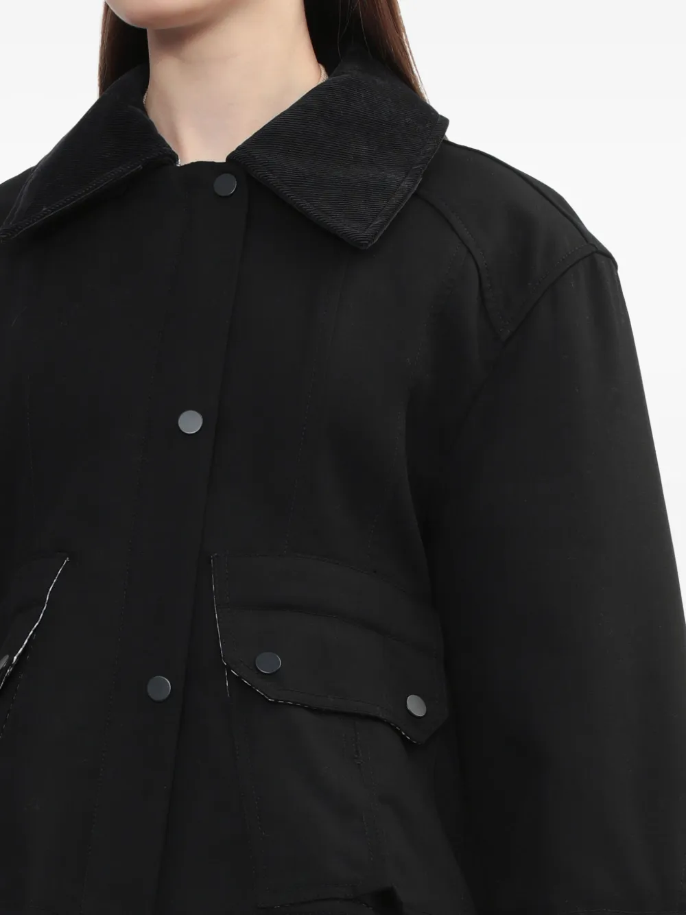 3.1 Phillip Lim Pocket Check Trim Jacket In Black