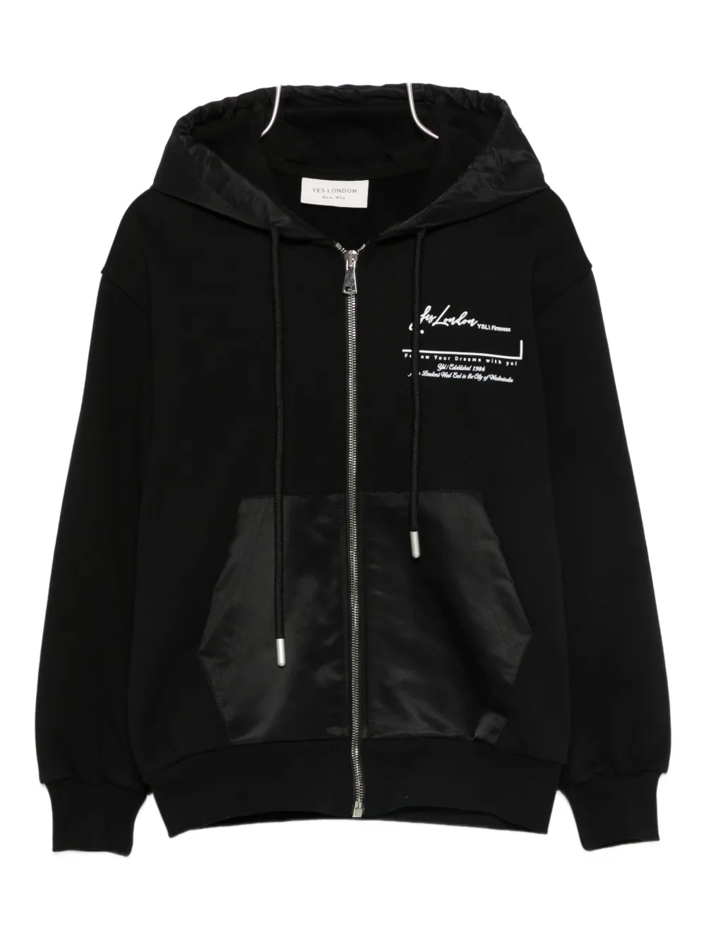 YES LONDON zip-up sweatshirt | Black | Image 1