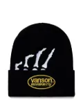Awake NY Vanson Skeleton embroidered ribbed beanie hat - Black