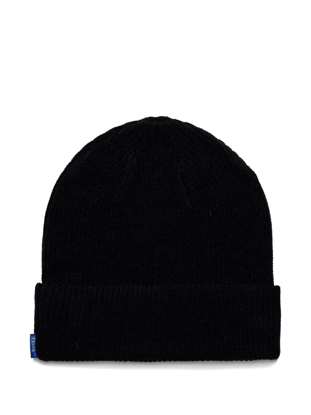 Awake NY embroidered ribbed beanie hat - Zwart