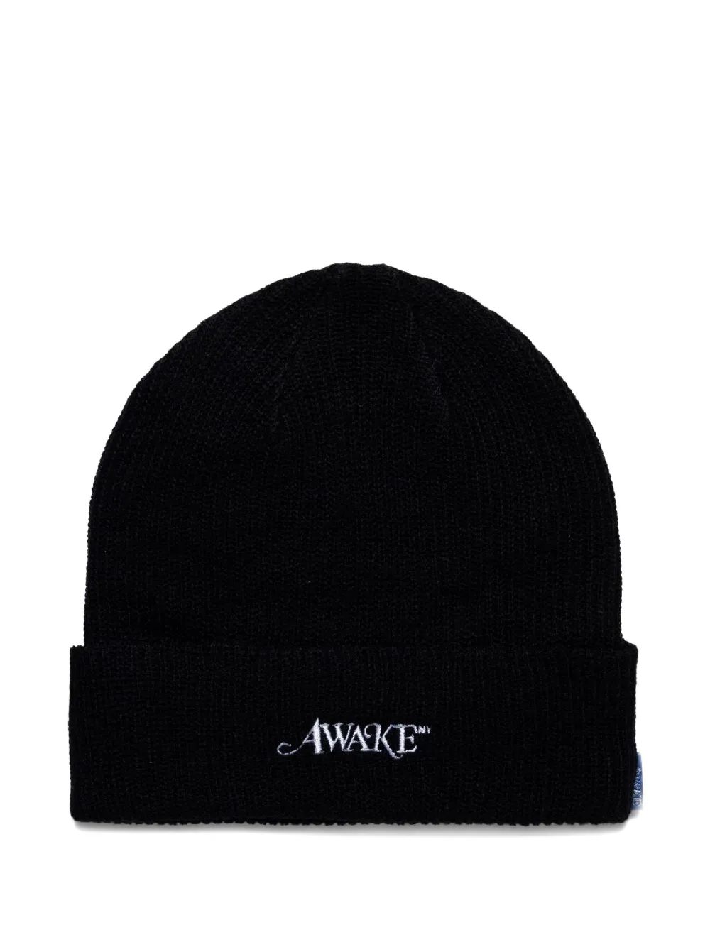 Awake NY embroidered ribbed beanie hat | Black | Image 1
