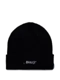 Awake NY embroidered ribbed beanie hat - Black