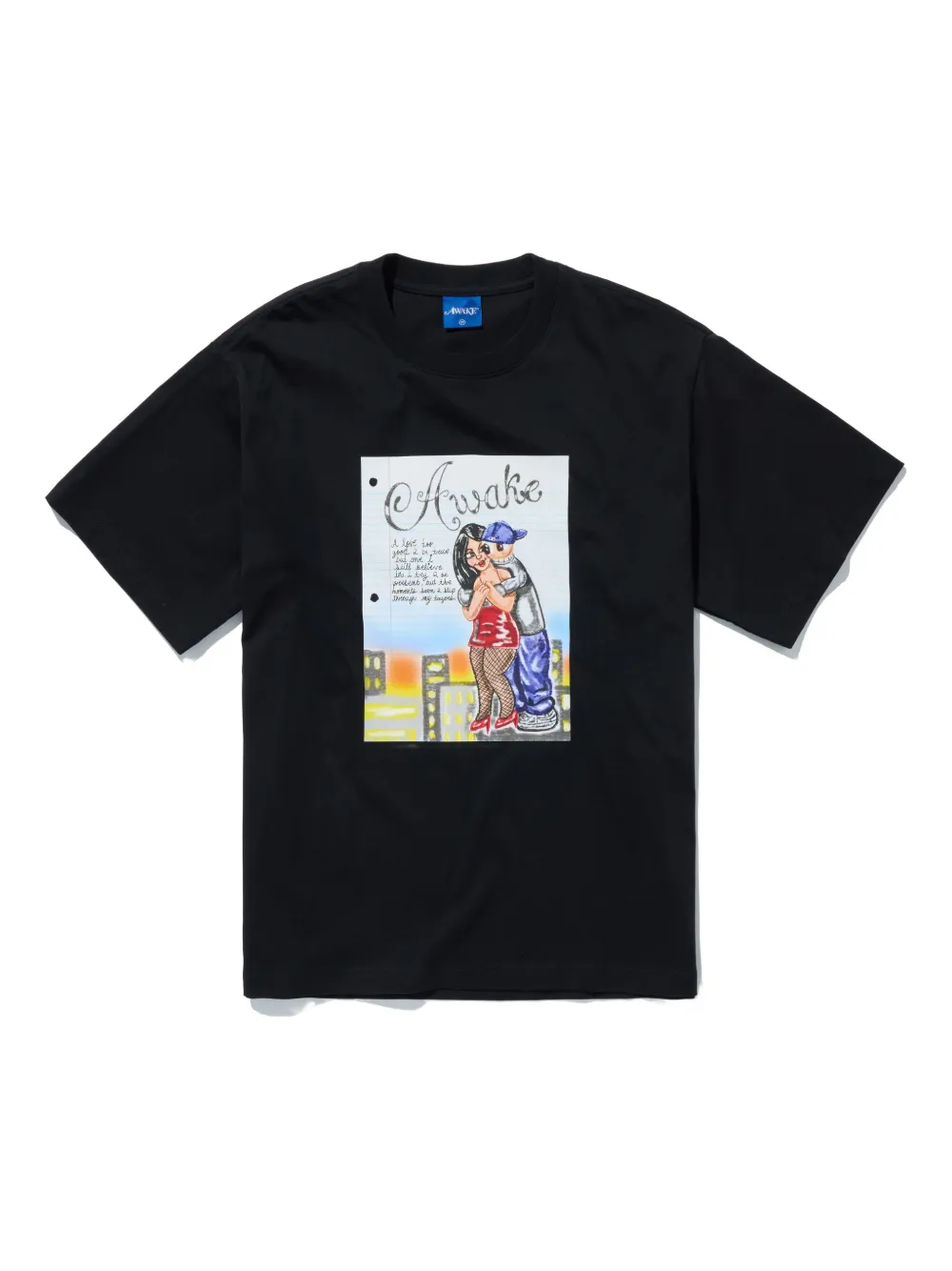Awake NY  Love Letter cotton T-shirt | Black | Image 1