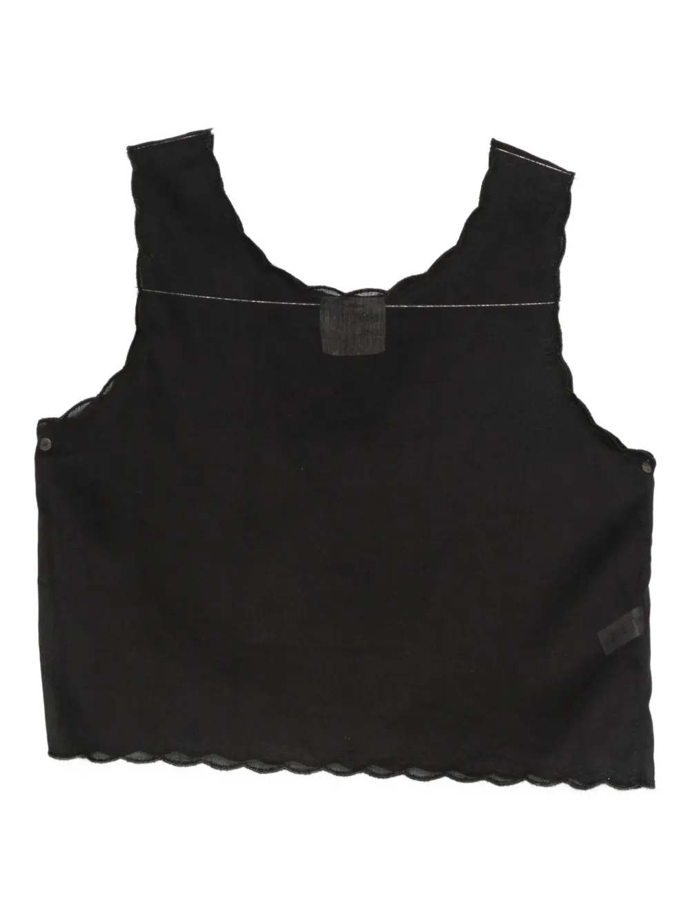 Forte Forte Canotta con bordo a smerlo - Nero