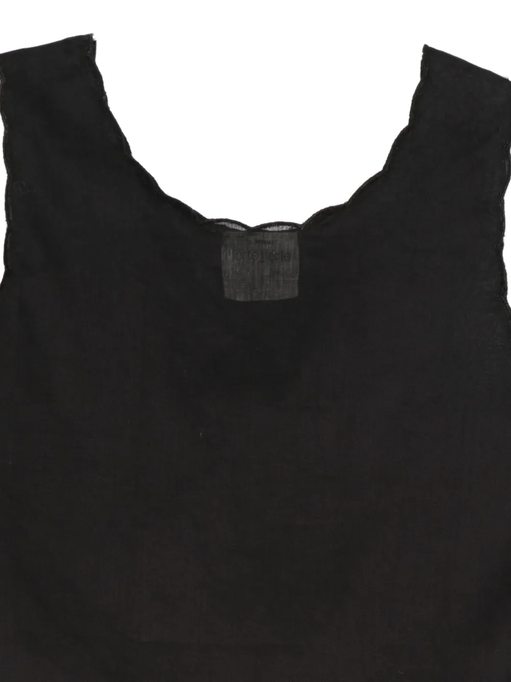 Forte Tanktop met gewelfde afwerking Zwart